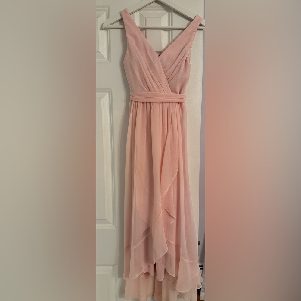 David's Bridal Pink High Low Kids Dress